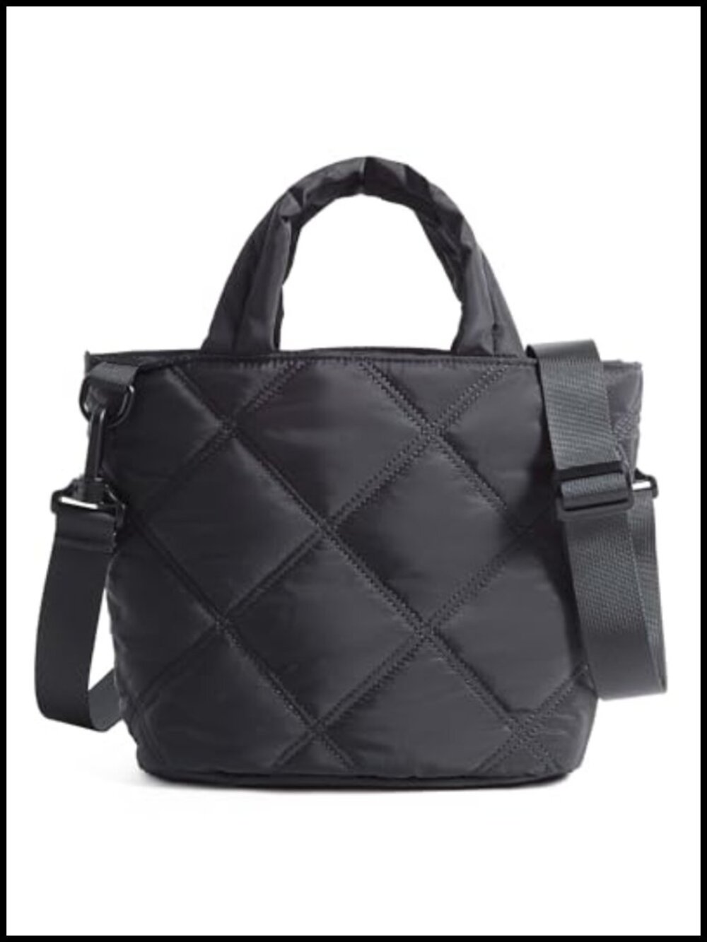Quilted Puffer Nylon Crossbody Bag Lightweight Travel Purse